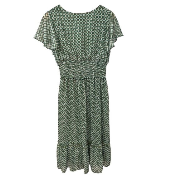 Max Studio Women Midi Dress Size Small Y2K Floral Ruffle Cottagecore Spring Boho - Picture 2 of 8